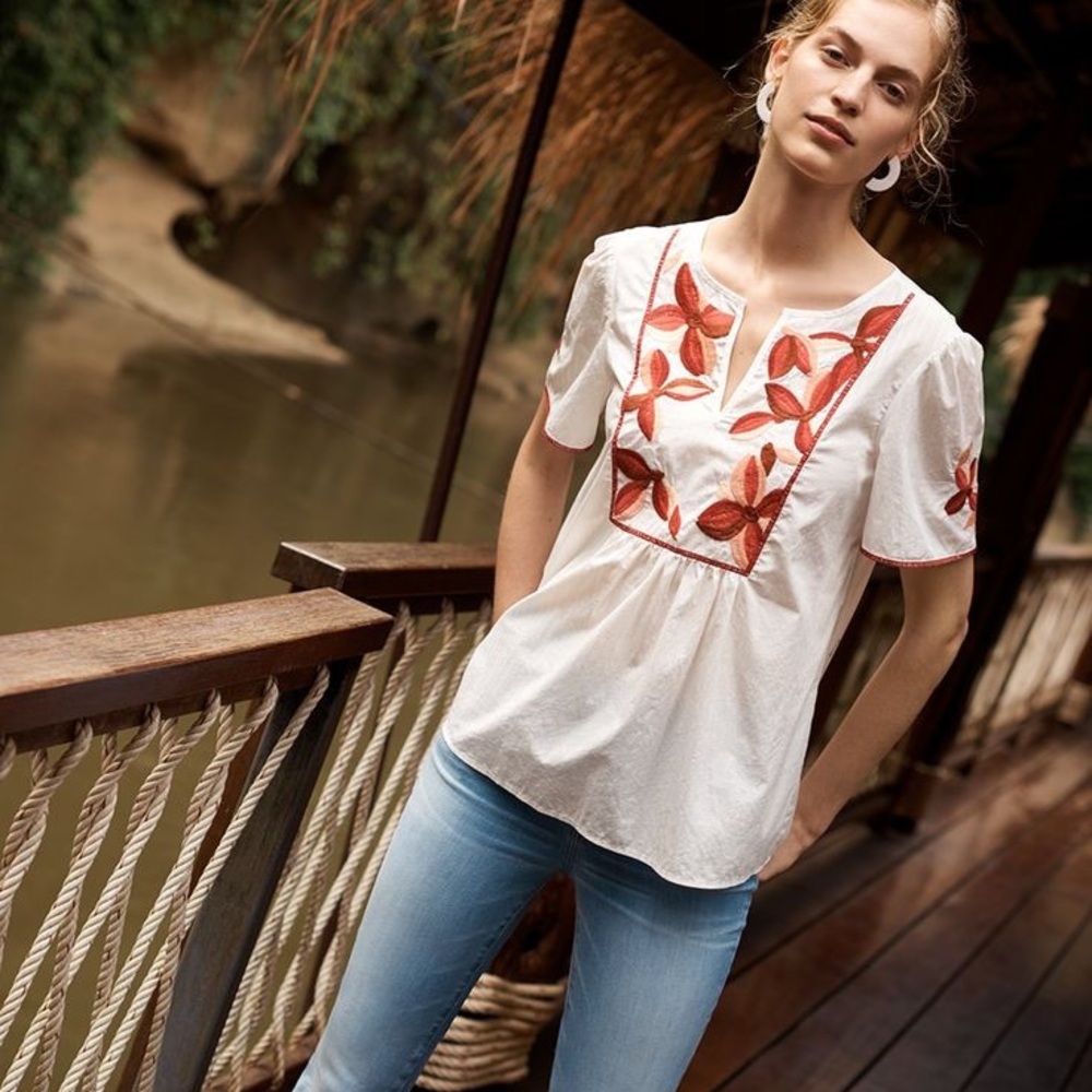 Madewell fable embroidered blouse